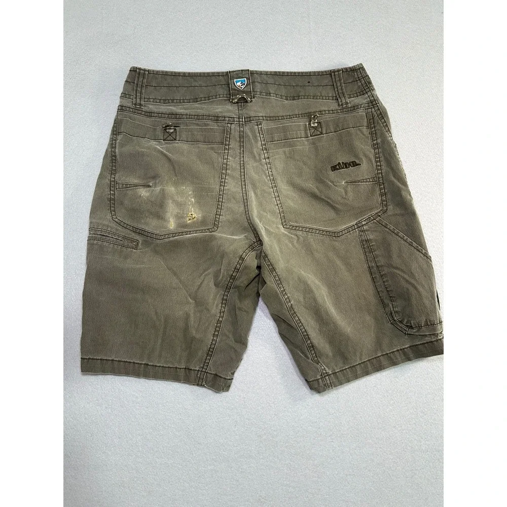 Kuhl Shorts Mens 30 Green Ramblr Vintage Patina Dye Hiking Cargo Utility Outdoor